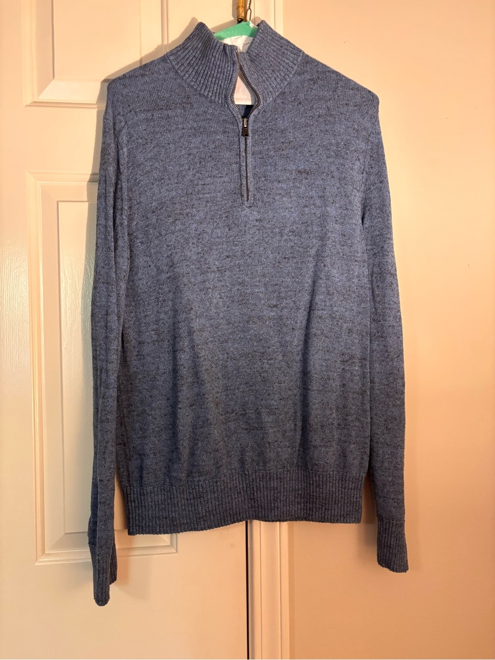 GAP Men's Heather Blue Half-Zip Sweater